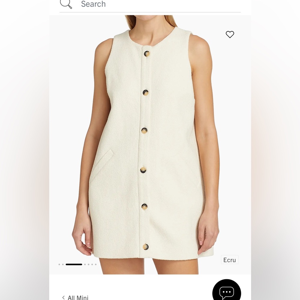 NWT ba&sh | Parveen Cotton-Blend Sleeveless Dress in ecru (sold out style/size!) - Picture 3 of 10